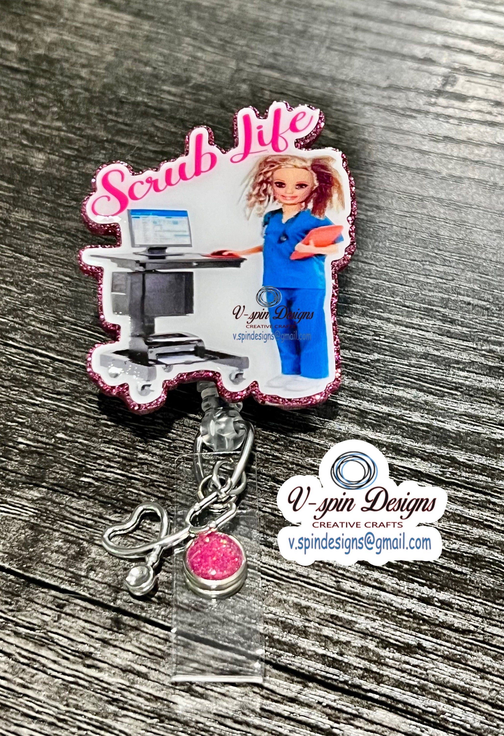 Funny Scrub Life Badge reel/ID Holder/card holder/nurse badge reels/funny badge reels/nurse gifts
