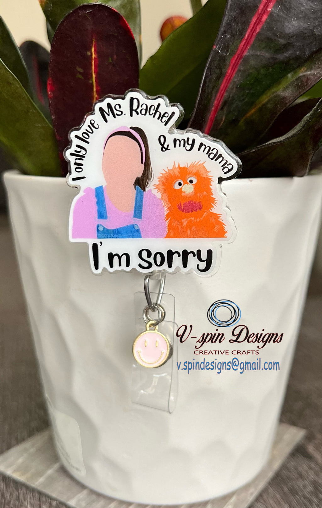 1.9”  Acrylic -Funny-I only love my momma Badge reel/ID Holder card holder/nurse/teachers/fun/silly