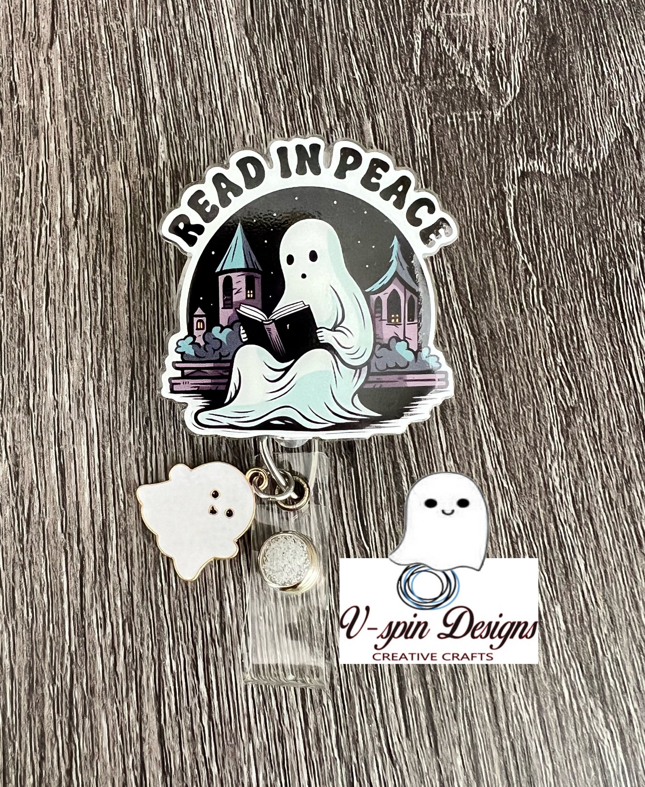 Read In Peace badge reel/ID Holder card holder/nurse badge reels/funny badge reels