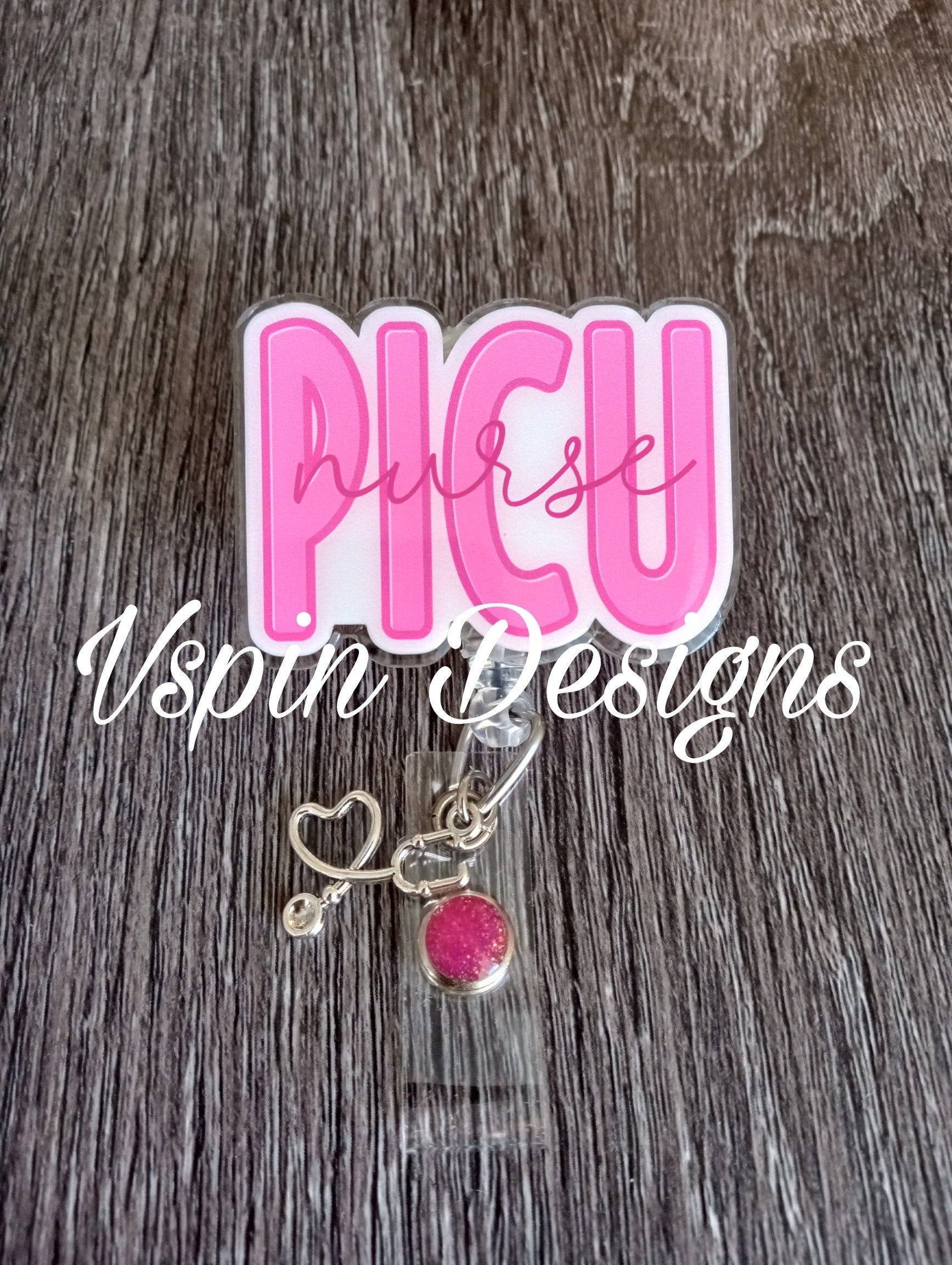 PICU Nurse Badge reel/ID Holder/card holder/nurse badge reels/Pediatric badge reels
