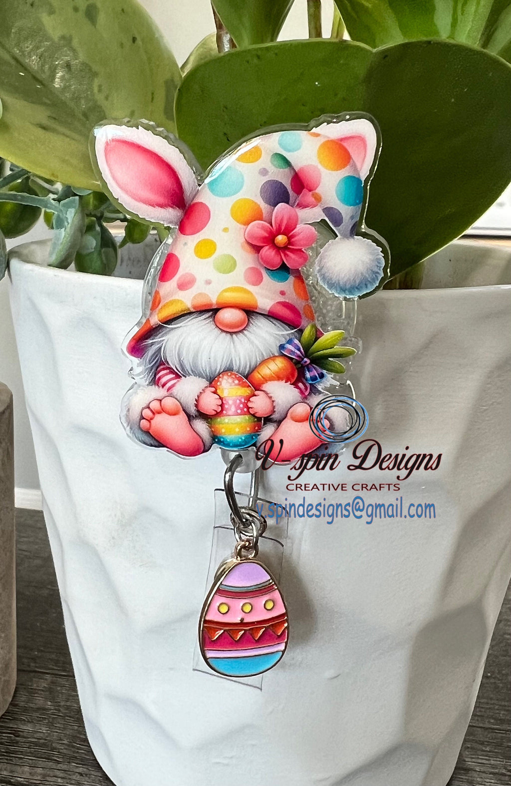 Easter Gnome, badge reel/ID Holder/card holder/teachers/nurses/Easter/gnomes