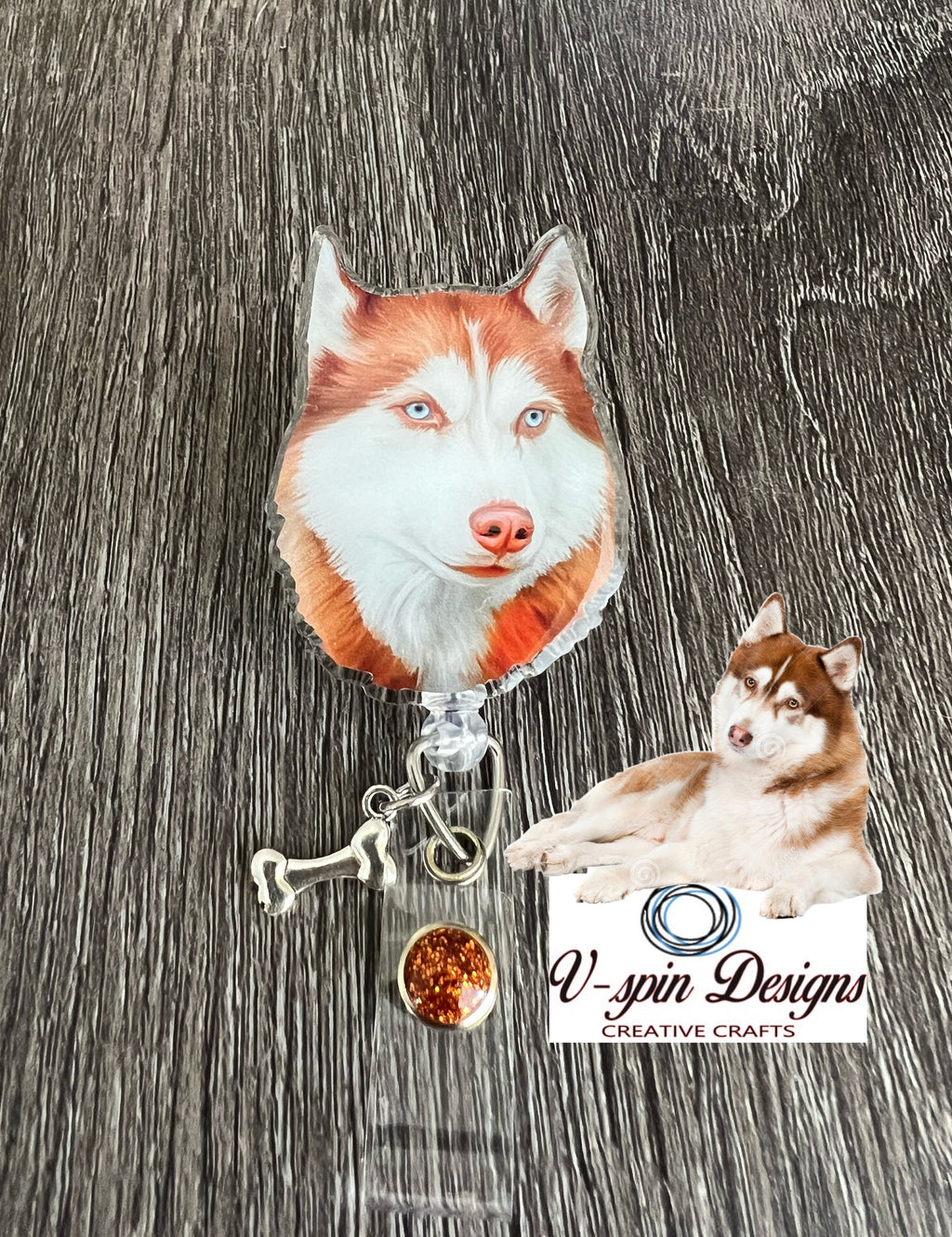 Husky dog Badge reel/ID Holder card holder/nurse/teachers/dogs