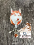 Husky dog Badge reel/ID Holder card holder/nurse/teachers/dogs