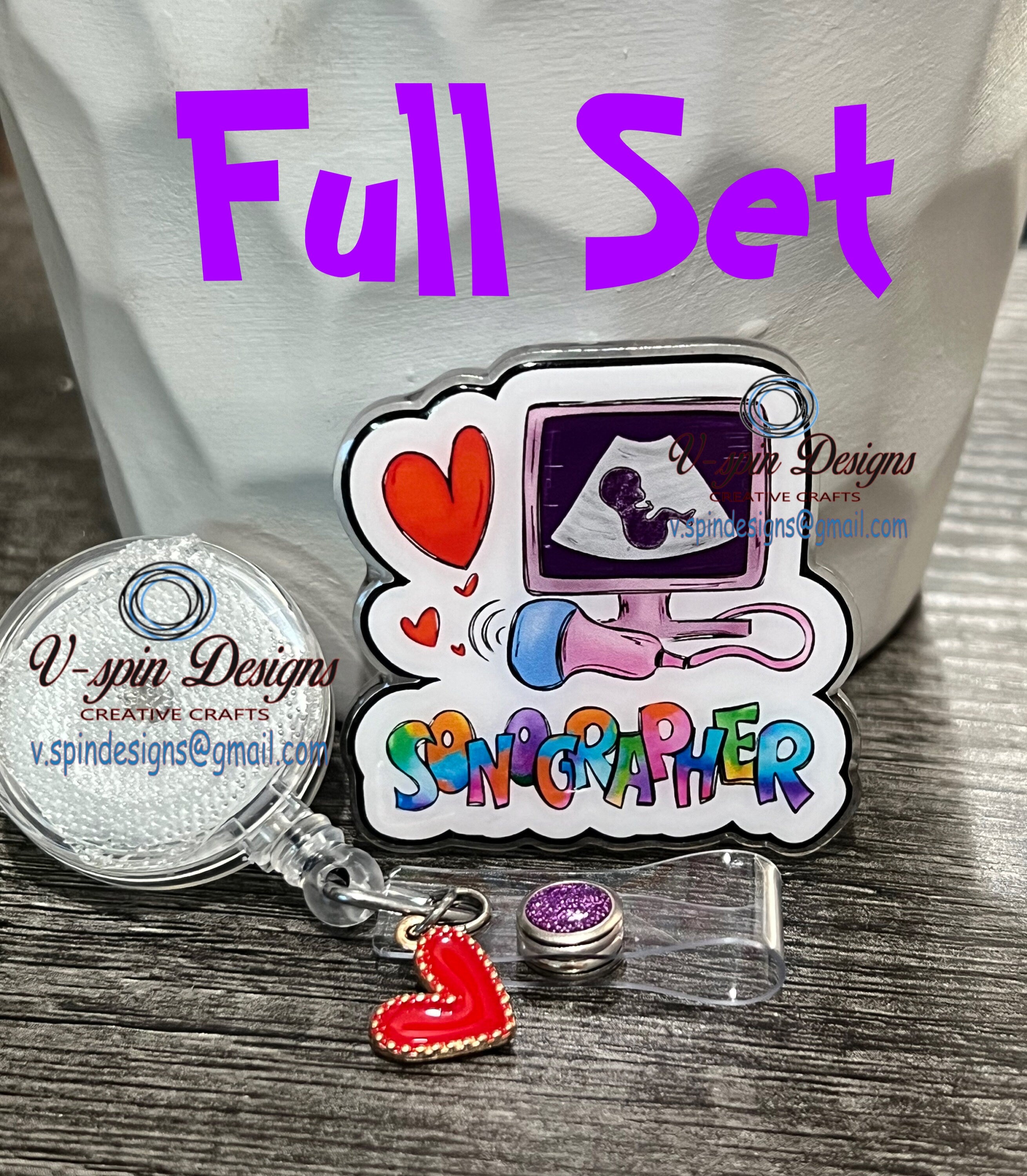 Sonographer Badge reel/ID Holder card holder/badge reels/ultrasound/sonography
