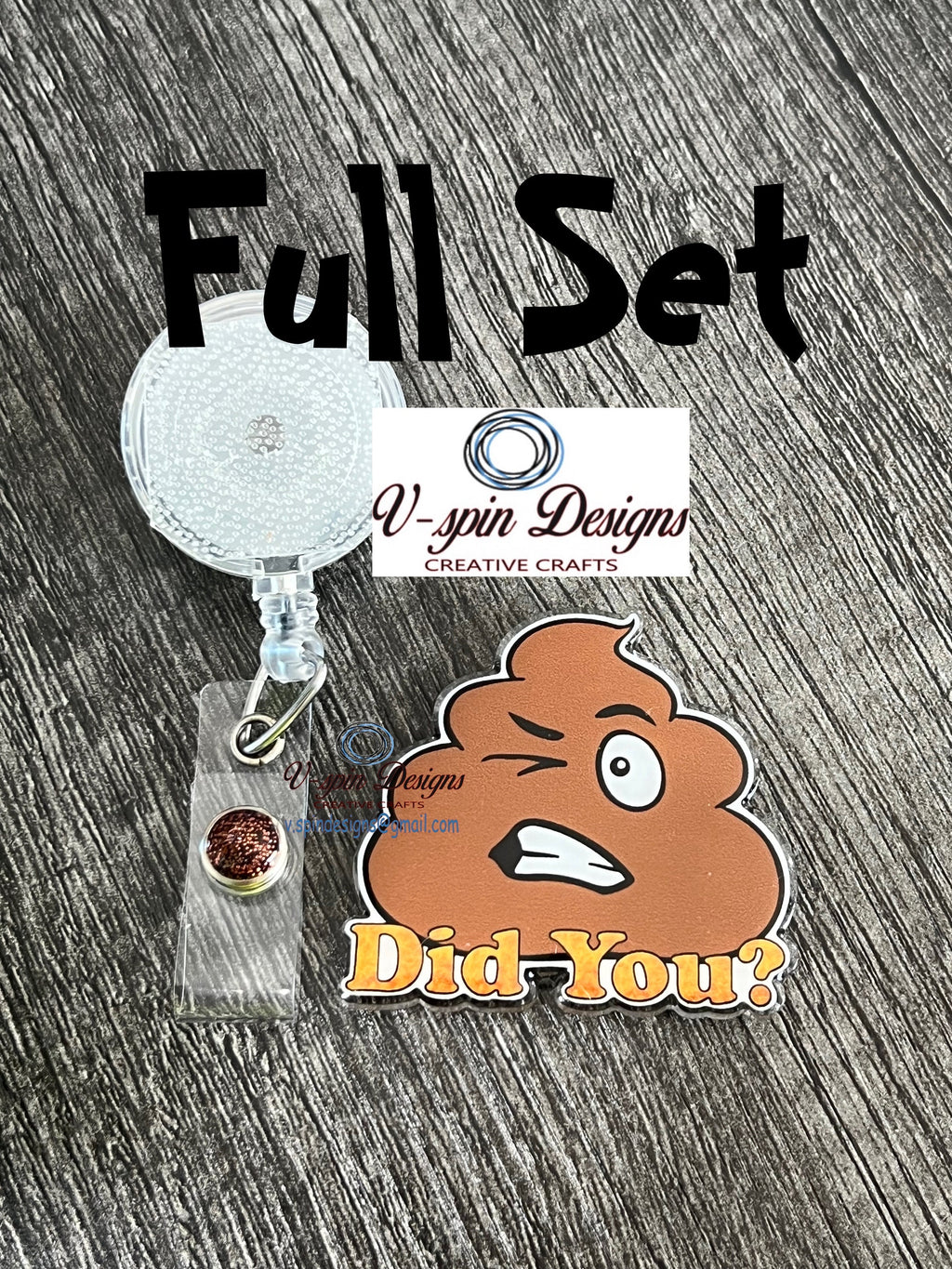 Funny “Did You?” Poop Emoji Badge reel/ID Holder card holder/nurse/teachers/fun/silly/poop