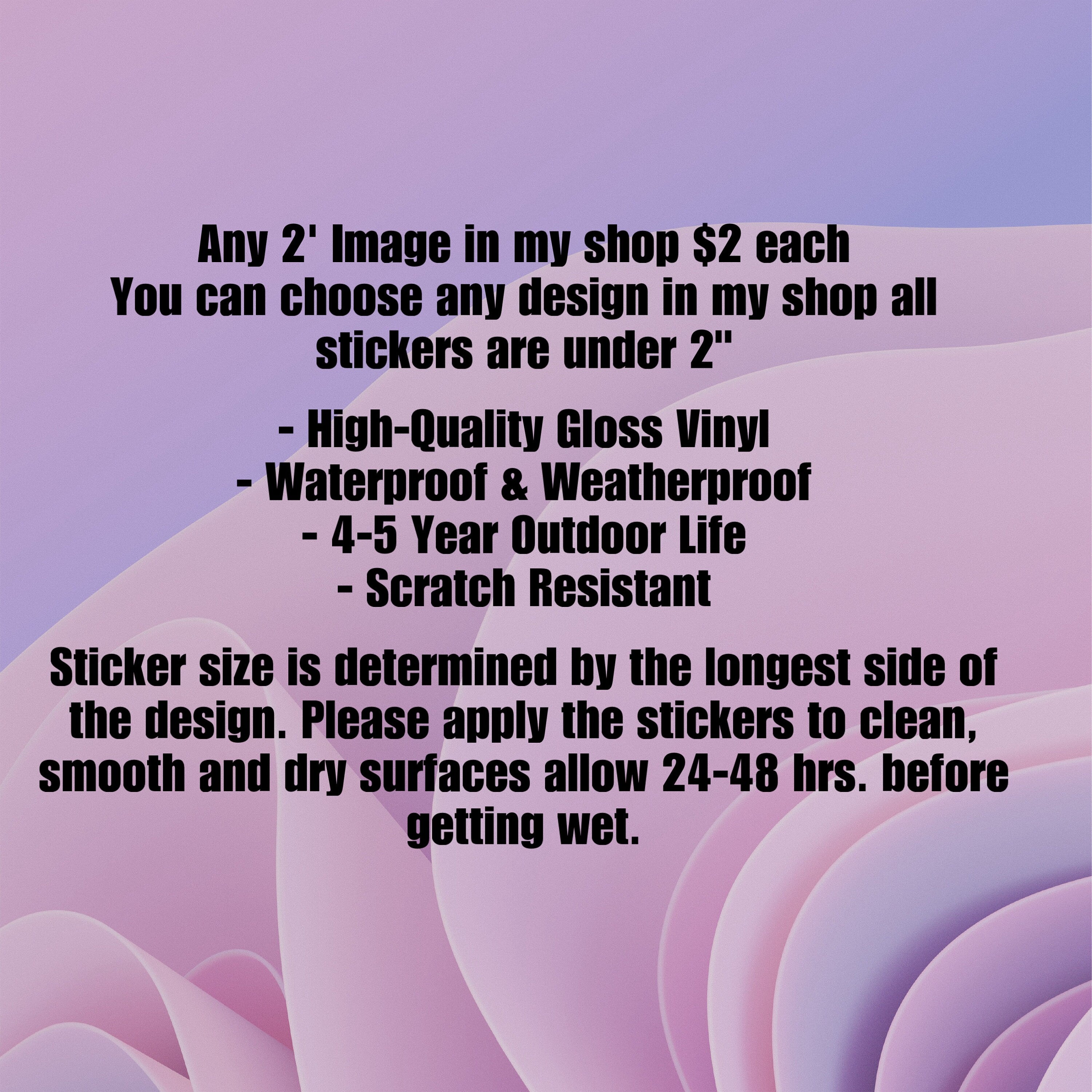 Any Sticker 2", Sticker Bundles, Vinyl Stickers for Laptops, Water Bottles/Tumblers/Planners