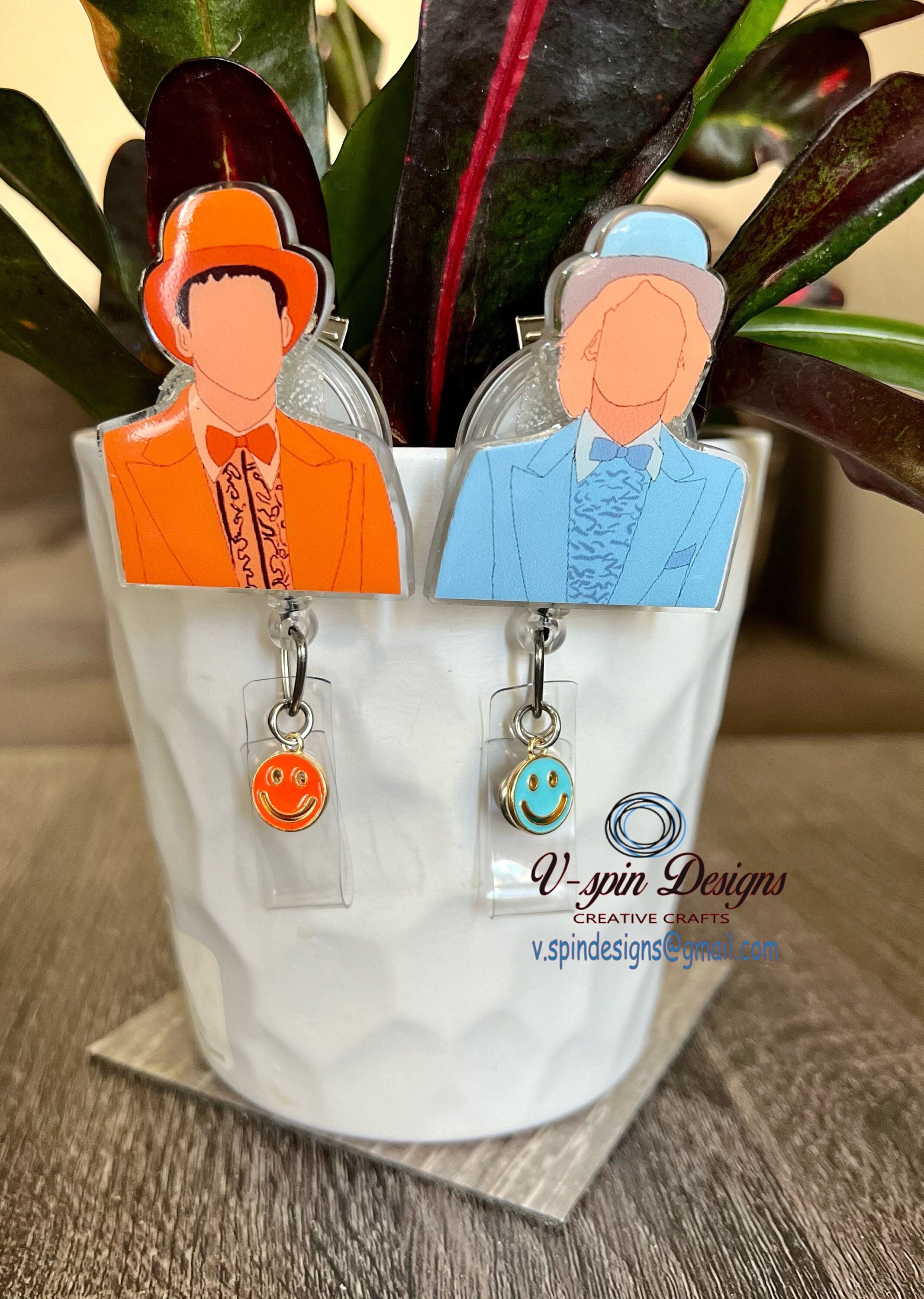 Funny Best Friends “Orange suit” Badge reel/ID Holder card holder/nurse/teachers/fun/silly/dumb