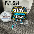 "Stay — Tomorrow Needs You" Suicide Prevention Badge Reel | Awareness ID Holder