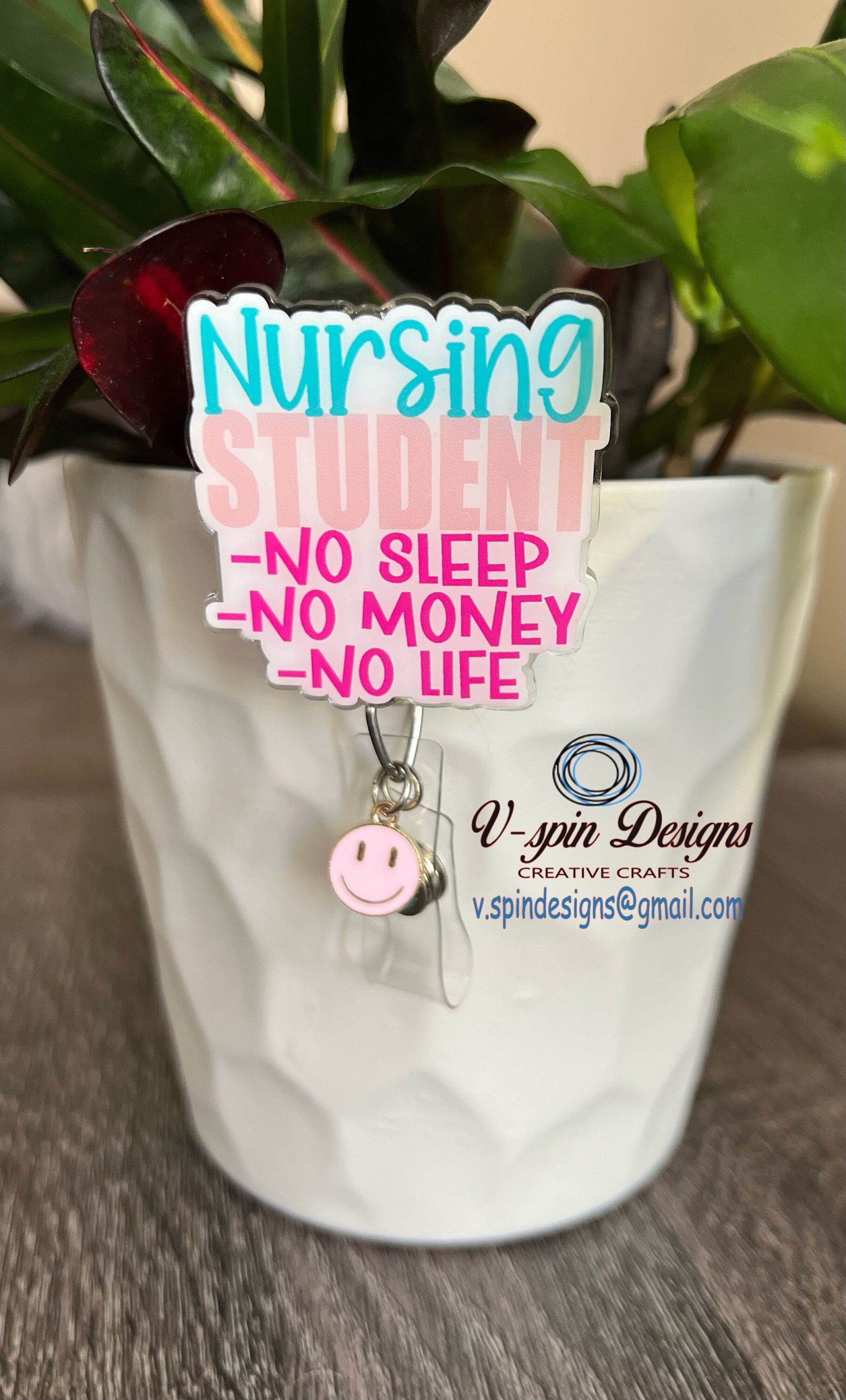 Nursing Student Badge Reel | "No Sleep, No Money, No Life" Funny ID Holder