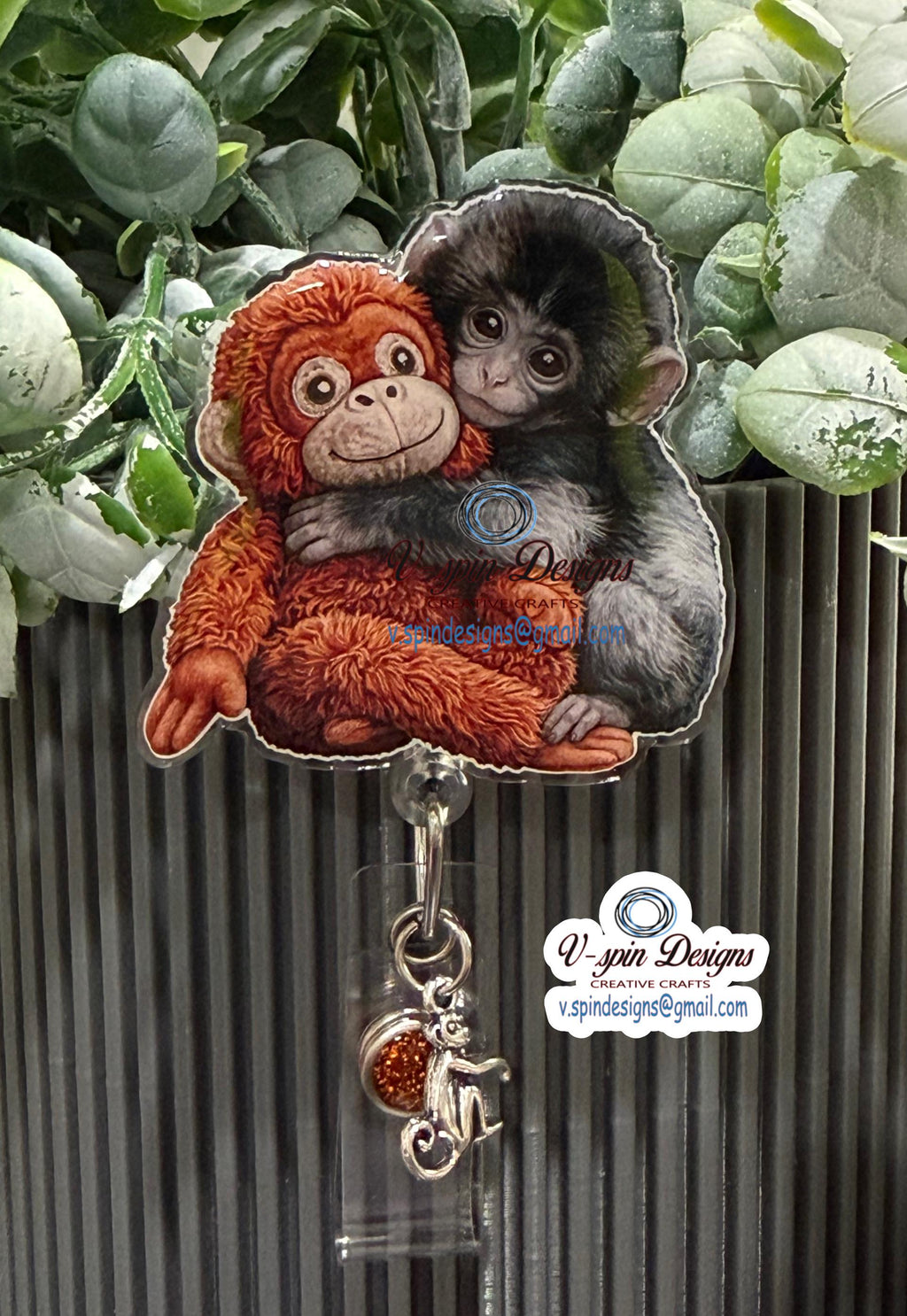 Cute monkey badge reel/ID holder/nurse badge reels