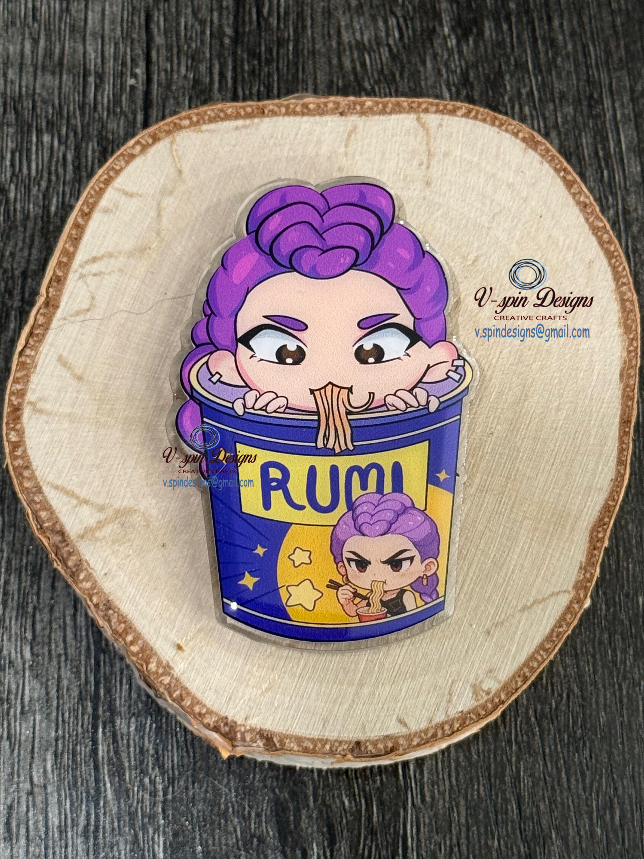 Ramen Noodle Cup Badge Reel | Retractable Acrylic ID Holder
