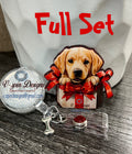 Labrador Retriever Christmas Puppy Badge Reel | Holiday Retractable Acrylic ID Holder
