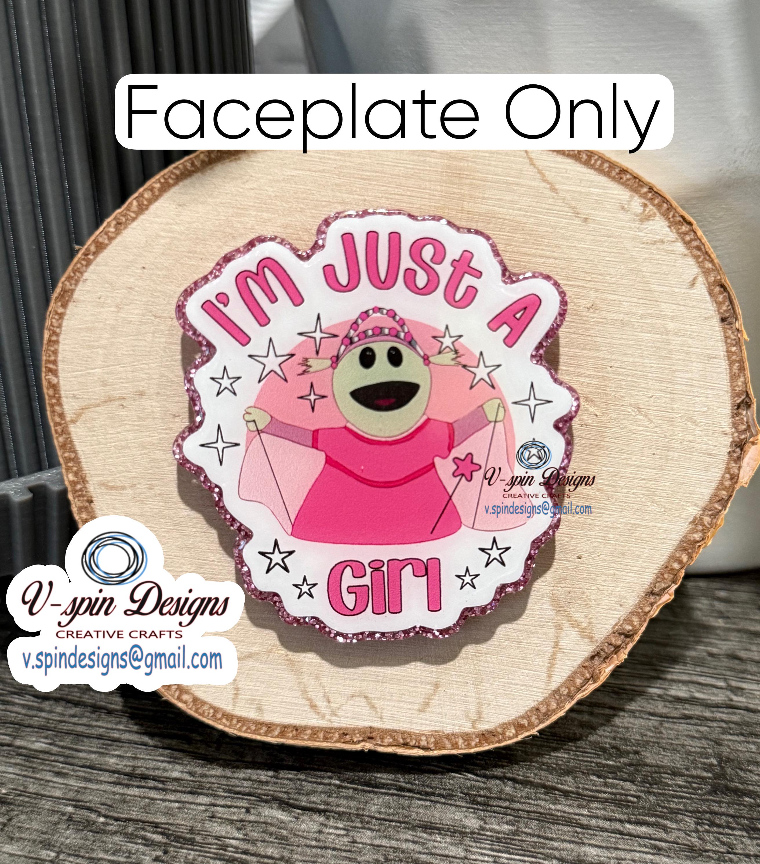 I’m Just A Girl Badge reel/ID Holder card holder/nurse/teachers/funny badge reels/silly