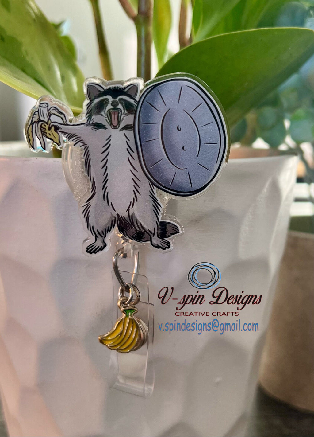 Racoon Warrior Badge reel/ID Holder card holder/nurse/teachers/fun/silly