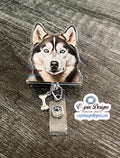 Siberian Husky badge reel/ID Holder/card holder/dogs/nurse