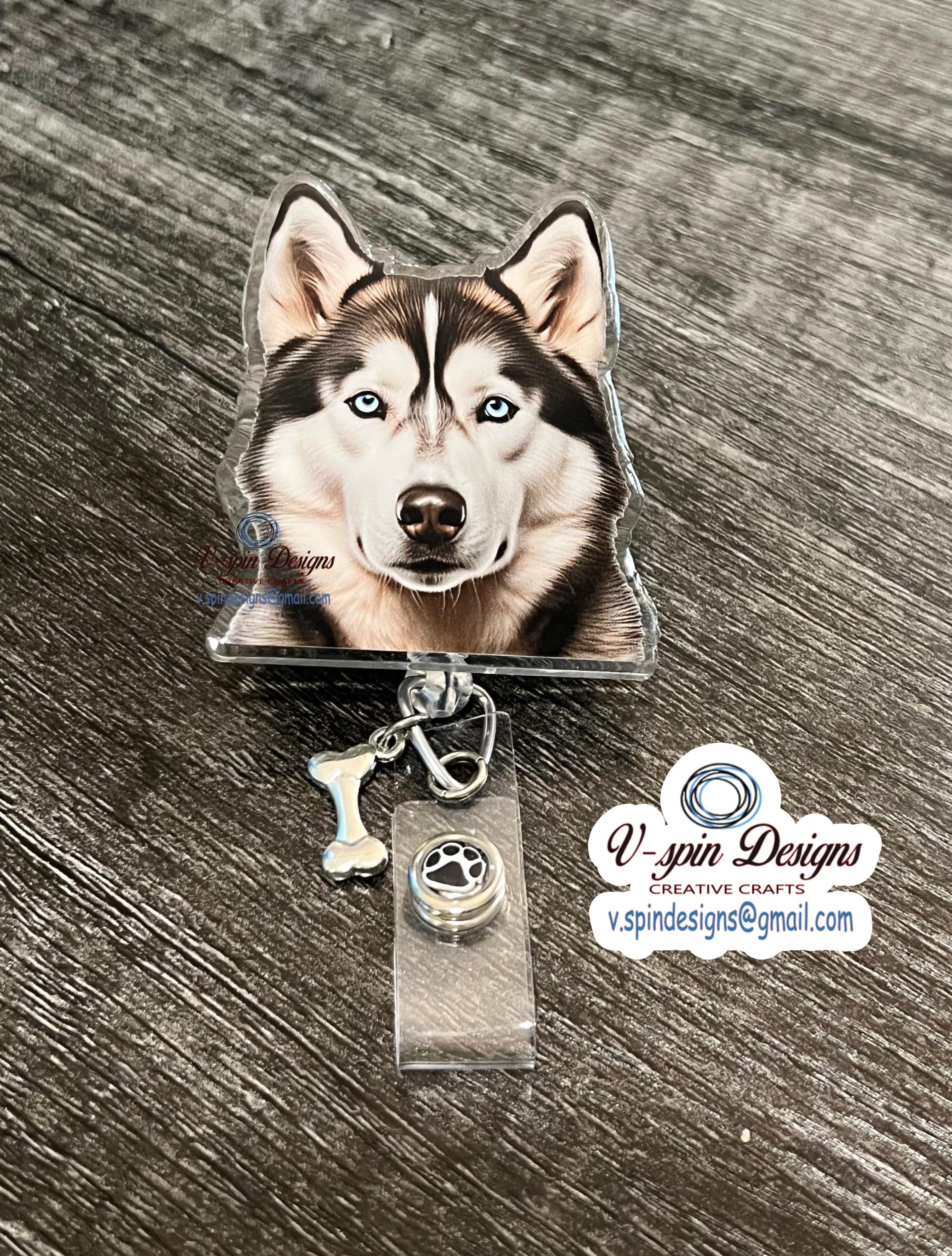 Siberian Husky badge reel/ID Holder/card holder/dogs/nurse