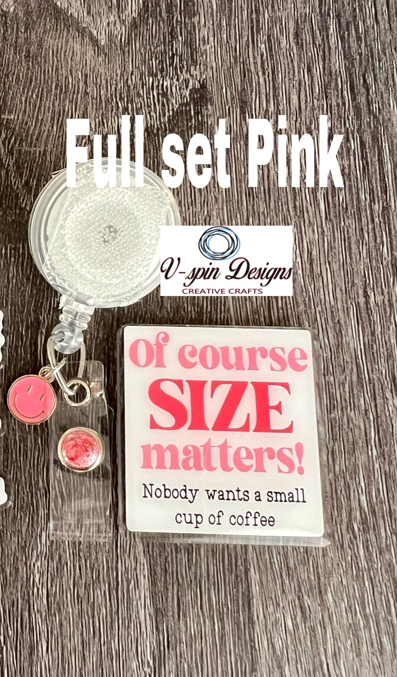 Funny Size Matters Badge reel/ID Holder/card holder/nurses/teachers/students/coffee