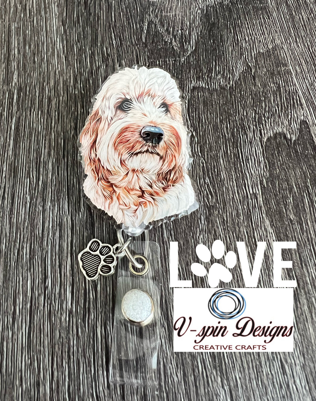 Doodle dog Badge reel/ID Holder/card holder/nurses/teachers/students/dogs