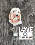 Doodle dog Badge reel/ID Holder/card holder/nurses/teachers/students/dogs