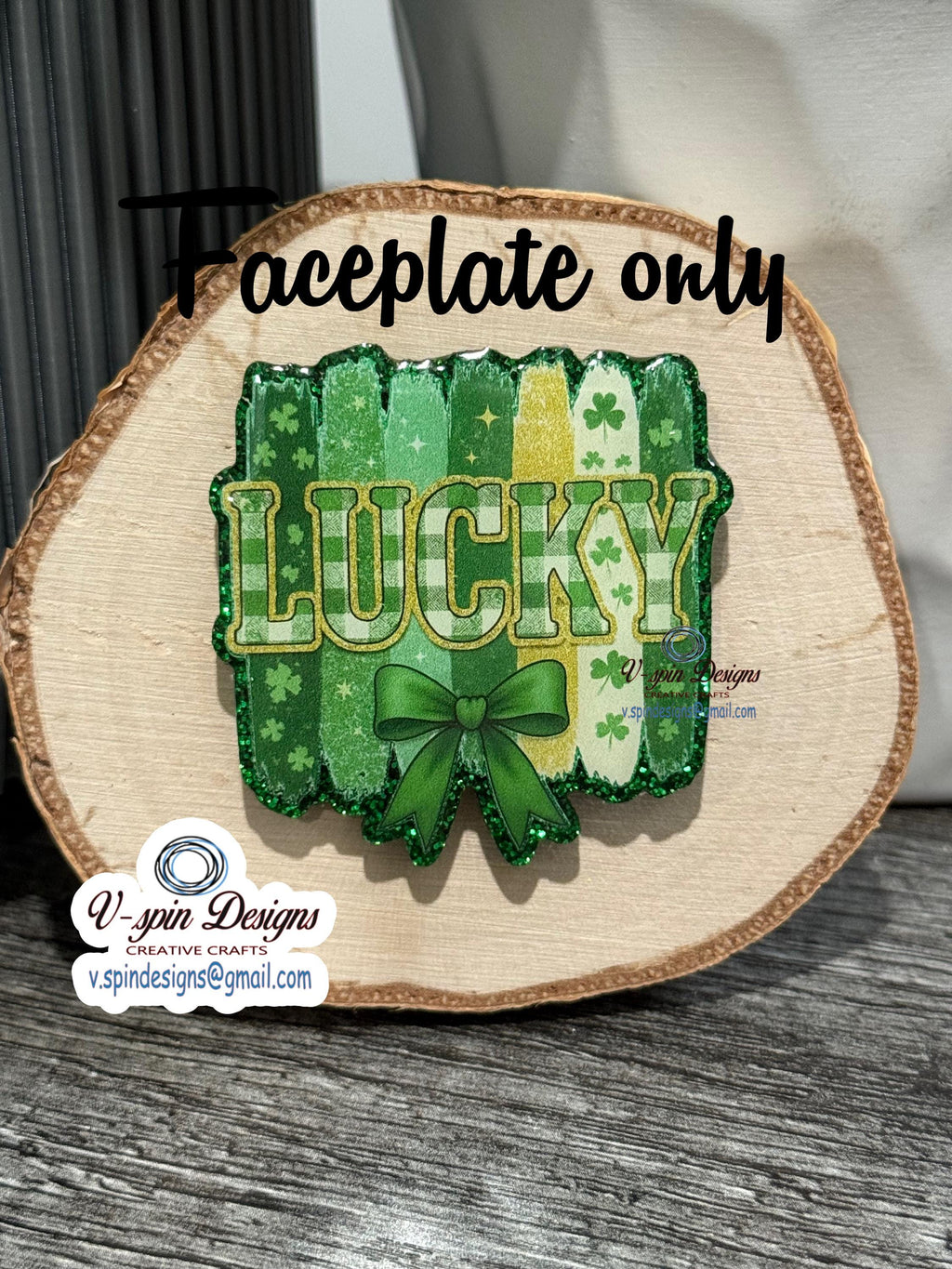 Lucky St. Patrick's Day Badge Reel: Green Glitter Retractable ID Holder