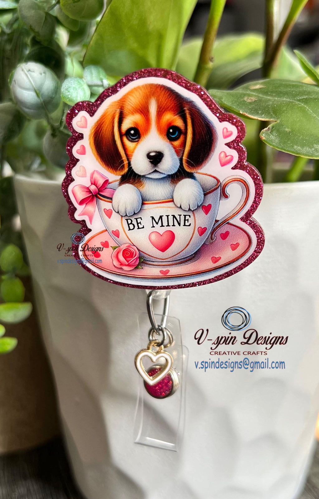 Beagle Cup badge reel/ID Holder/card holder/teachers/nurses/dogs