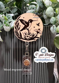 Hummingbird retractable badge reel/ID holder/nurse/card holder/teachers/birds/wooden badge reels