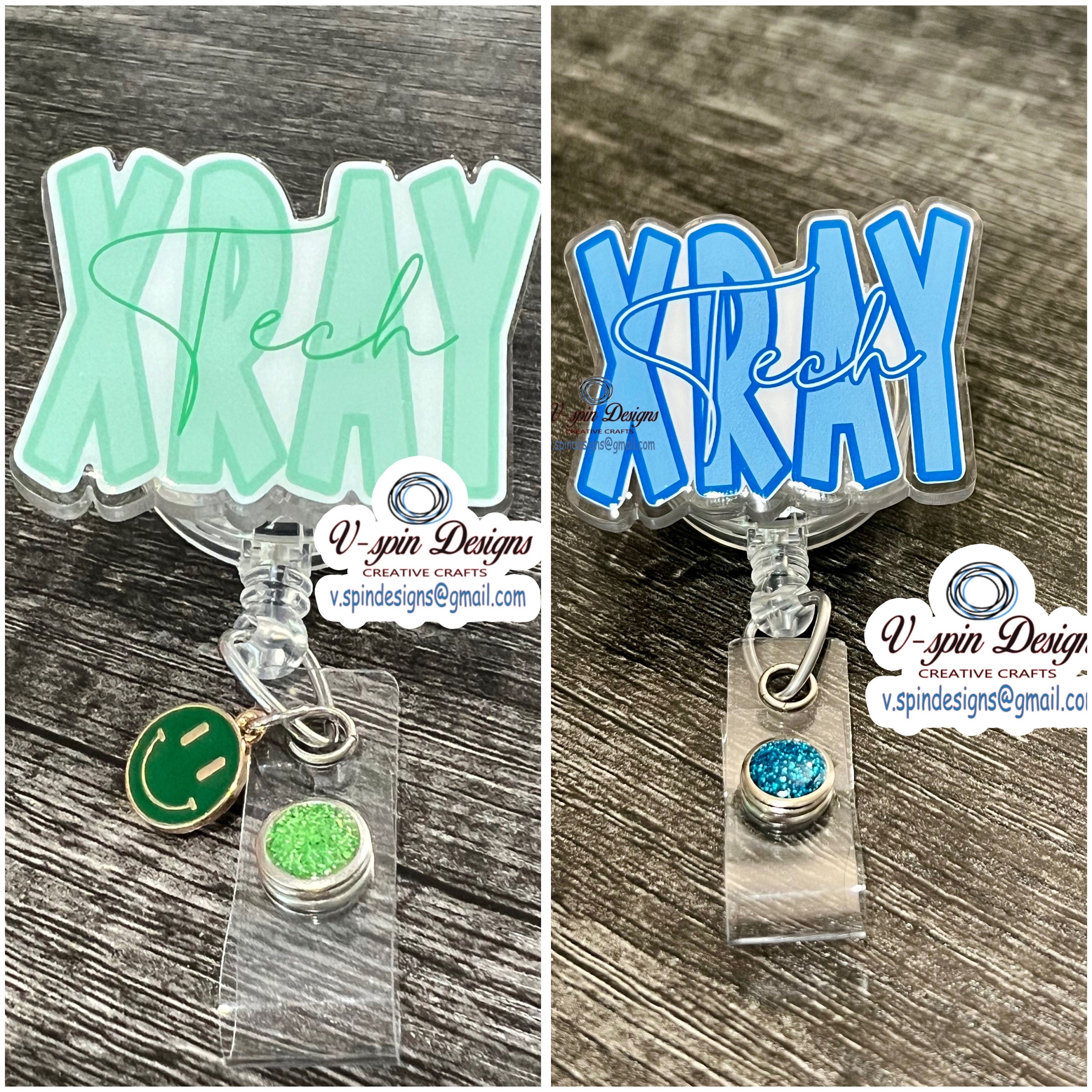 X-Ray Tech Badge Reel | Retractable Acrylic ID Holder for Radiology
