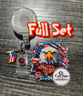 Patriotic Eagle Badge Reel | 4th of July Retractable Acrylic ID Holder