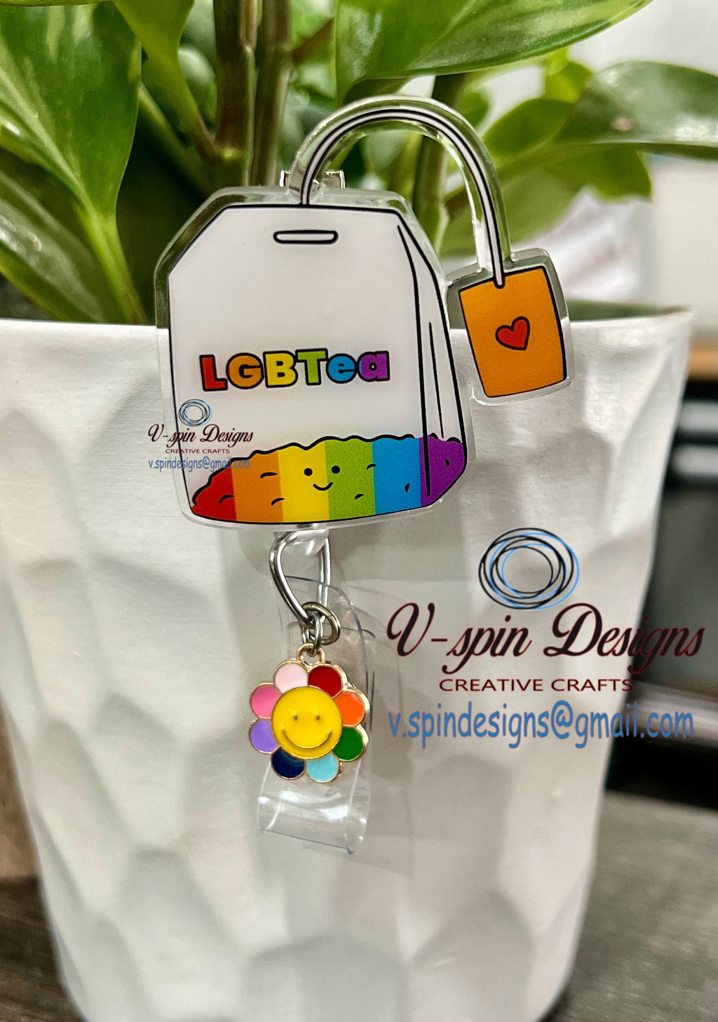 LGBTea  Badge reel/ID Holder card holder/nurse/teachers/fun/silly/