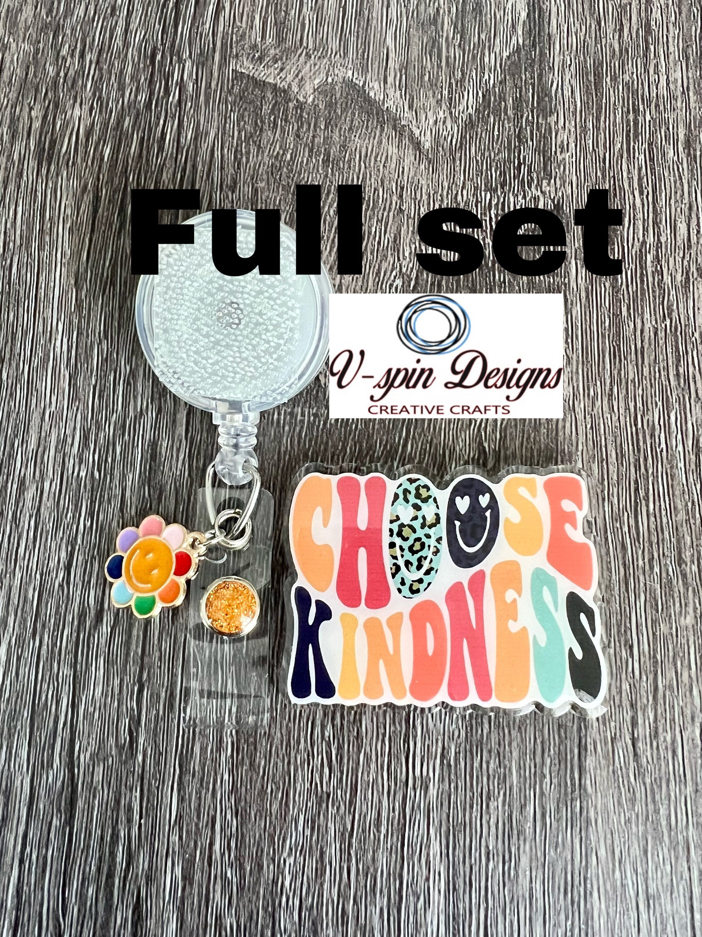 Choose Kindness Badge Reel: Acrylic ID Holder with Charm