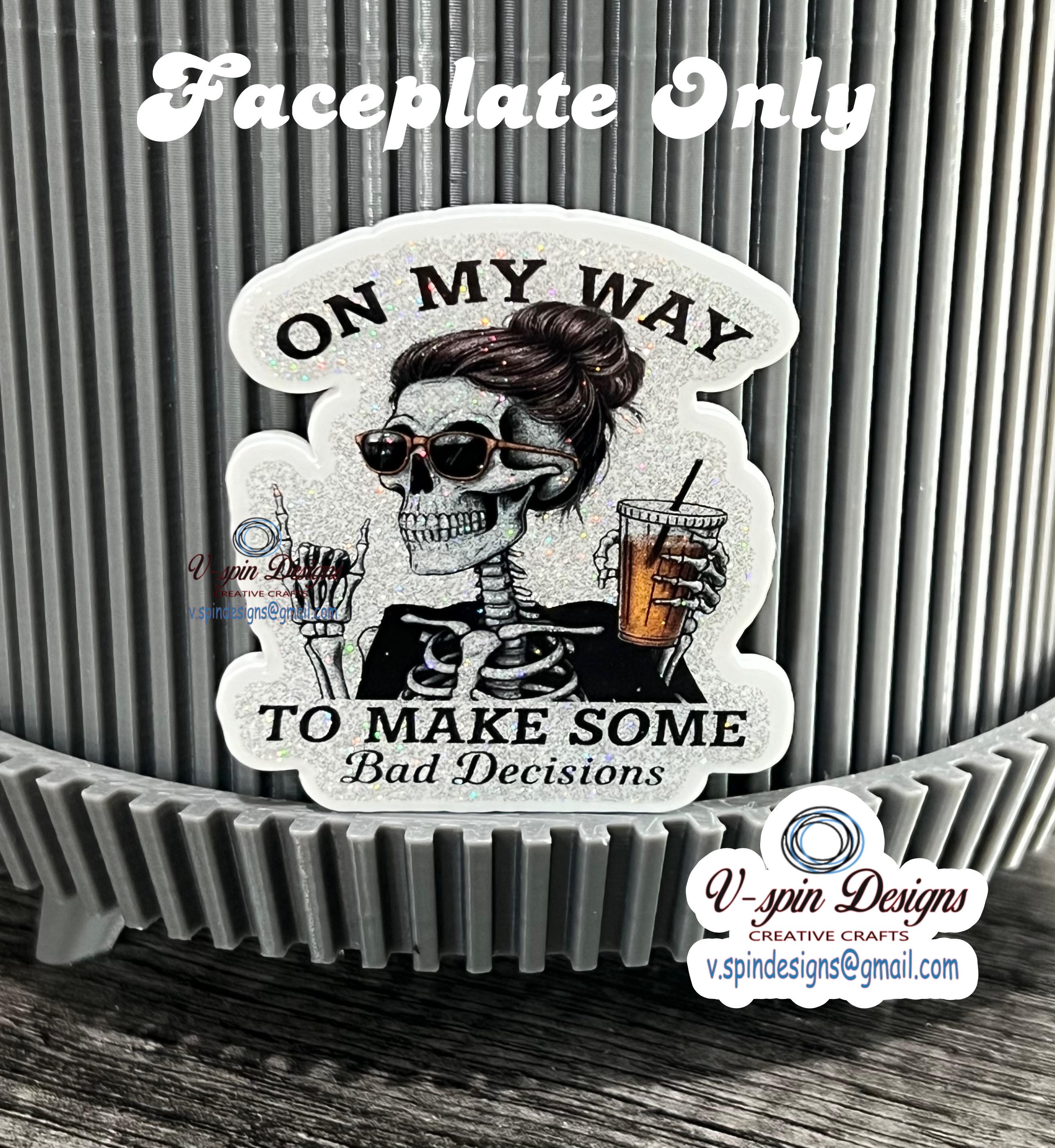 Funny Skeleton Badge Reel: "Bad Decisions" Retractable ID Holder/nurse badge reels/funny badge reels