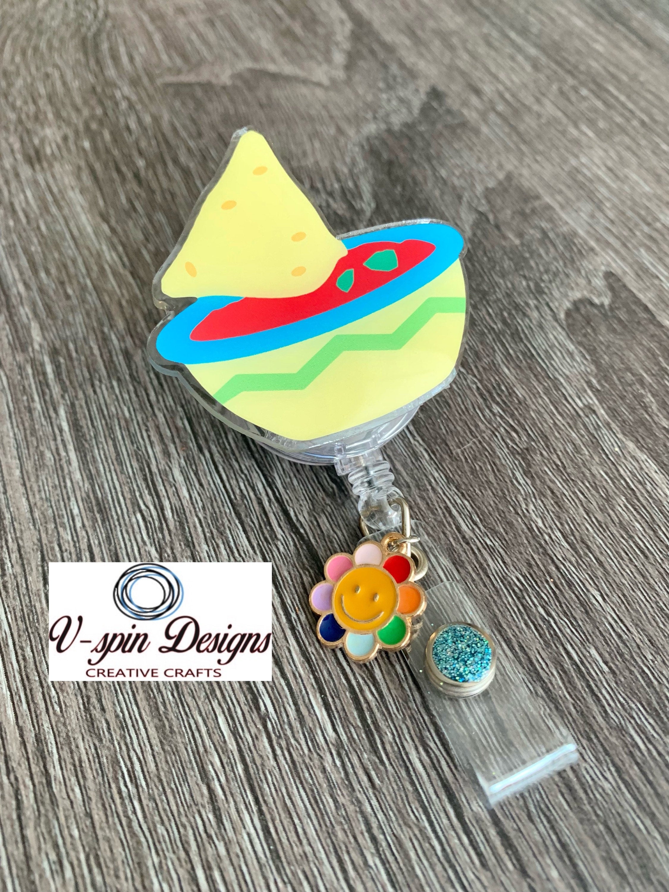 Salsa and Chip, retractable badge reel/ID holder/nurse/card holder/teachers/students