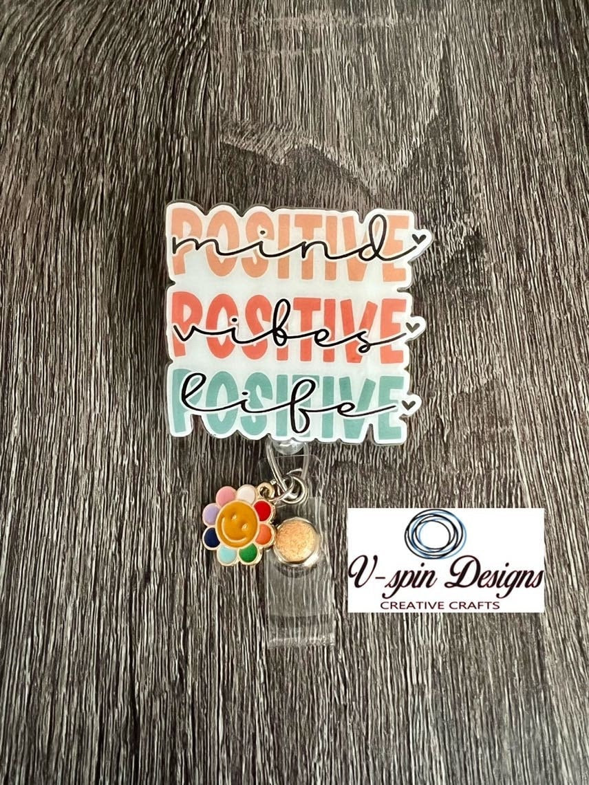 Positive badge reel/ID Holder card holder/nurse/teachers/Students /inspire