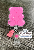 Chunky Gummy Bear retractable badge reel/ID holder/nurse/card holder/teachers/students/candy
