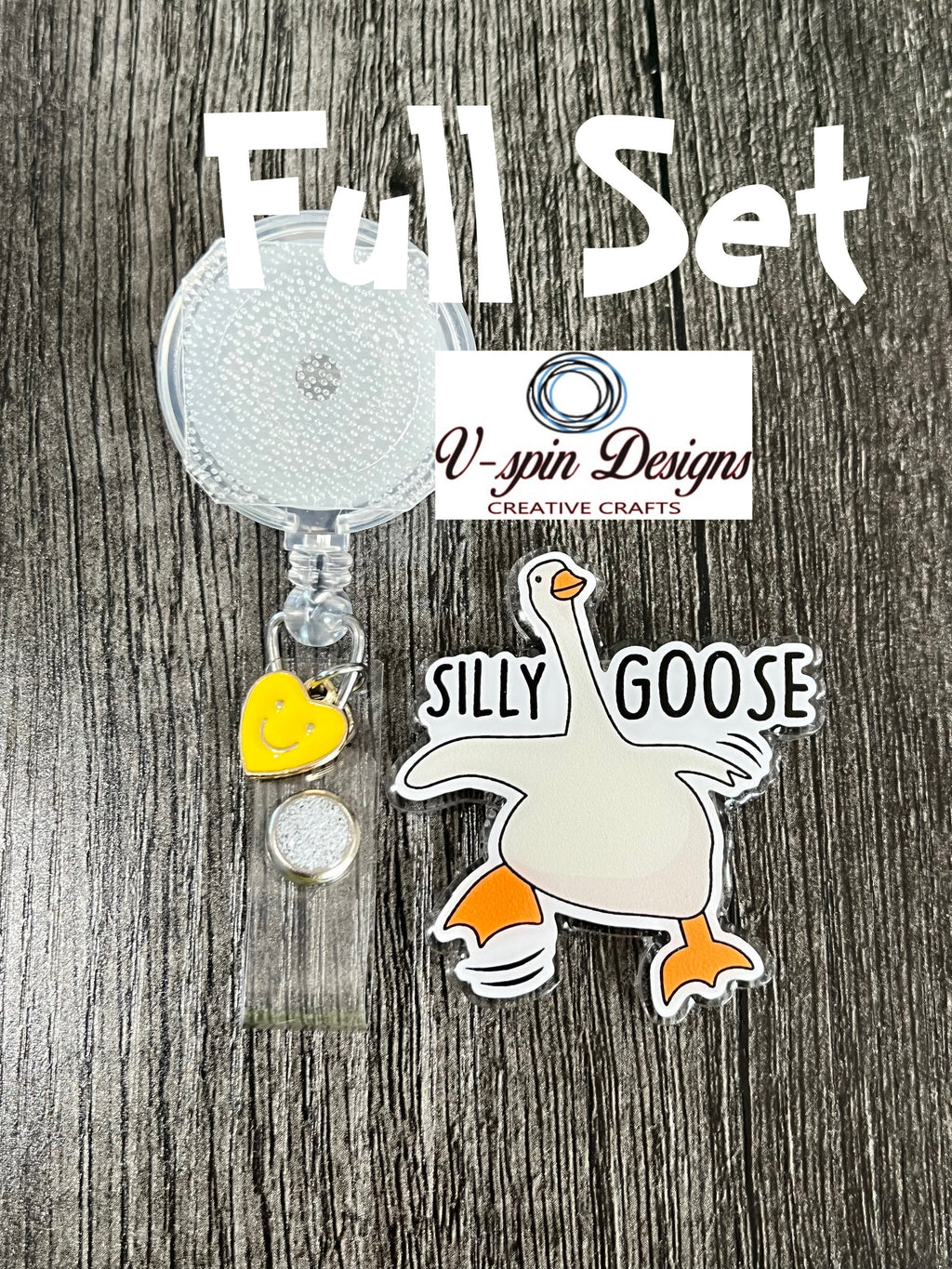 Silly Goose Badge Reel: Funny Acrylic Retractable ID Holder