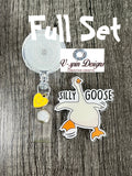 Silly Goose Badge Reel: Funny Acrylic Retractable ID Holder