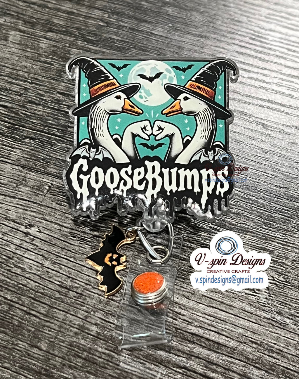 Goosebumps Badge Reel | Halloween Book Lover Retractable Acrylic ID Holder