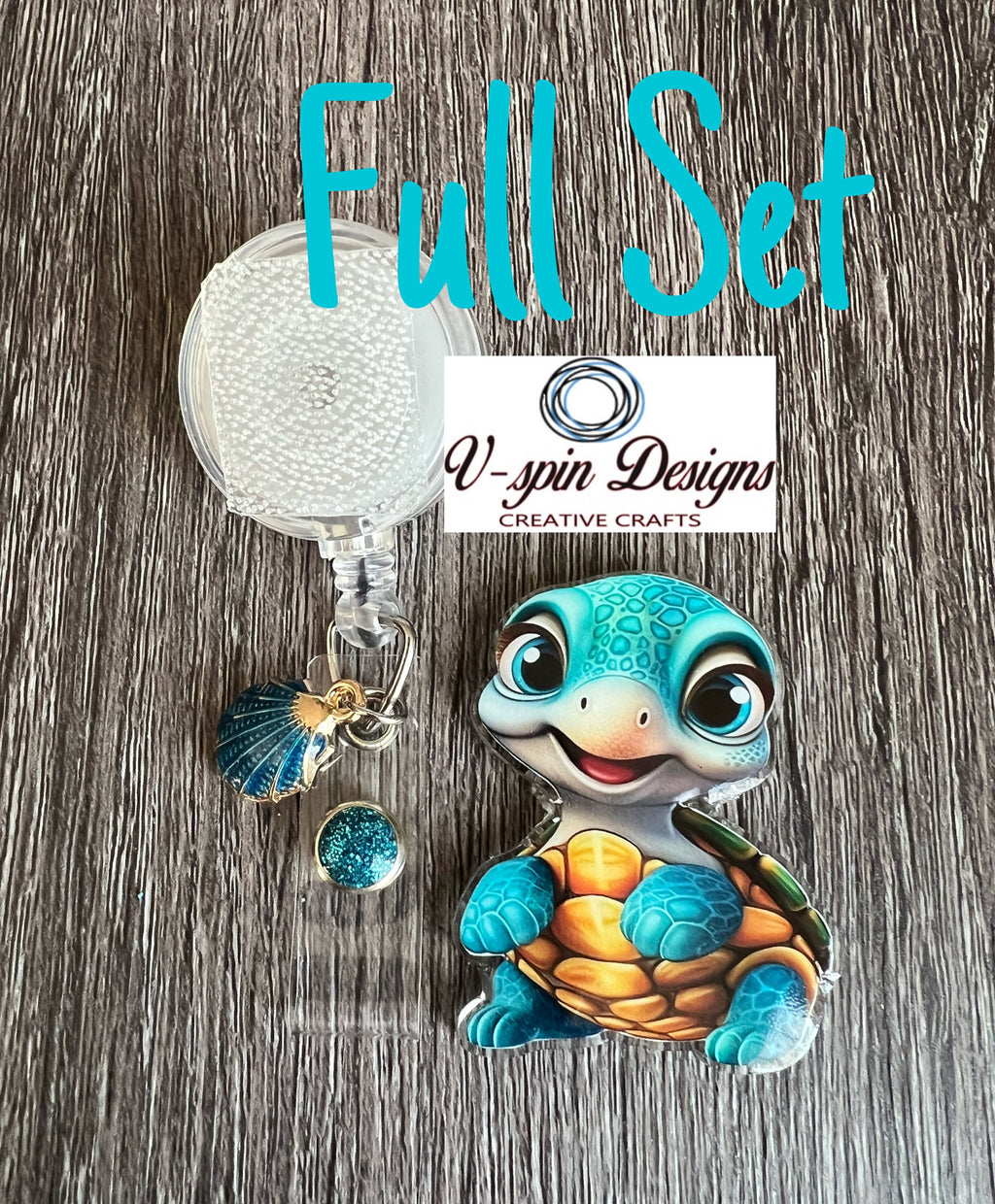 Sea Turtle Retractable Badge Reel: Acrylic ID Holder