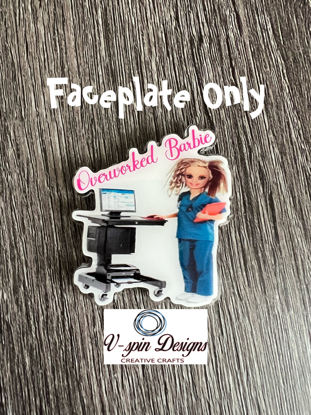 Funny Overworked Badge reel/ID Holder card holder/nurse/teachers/fun/silly