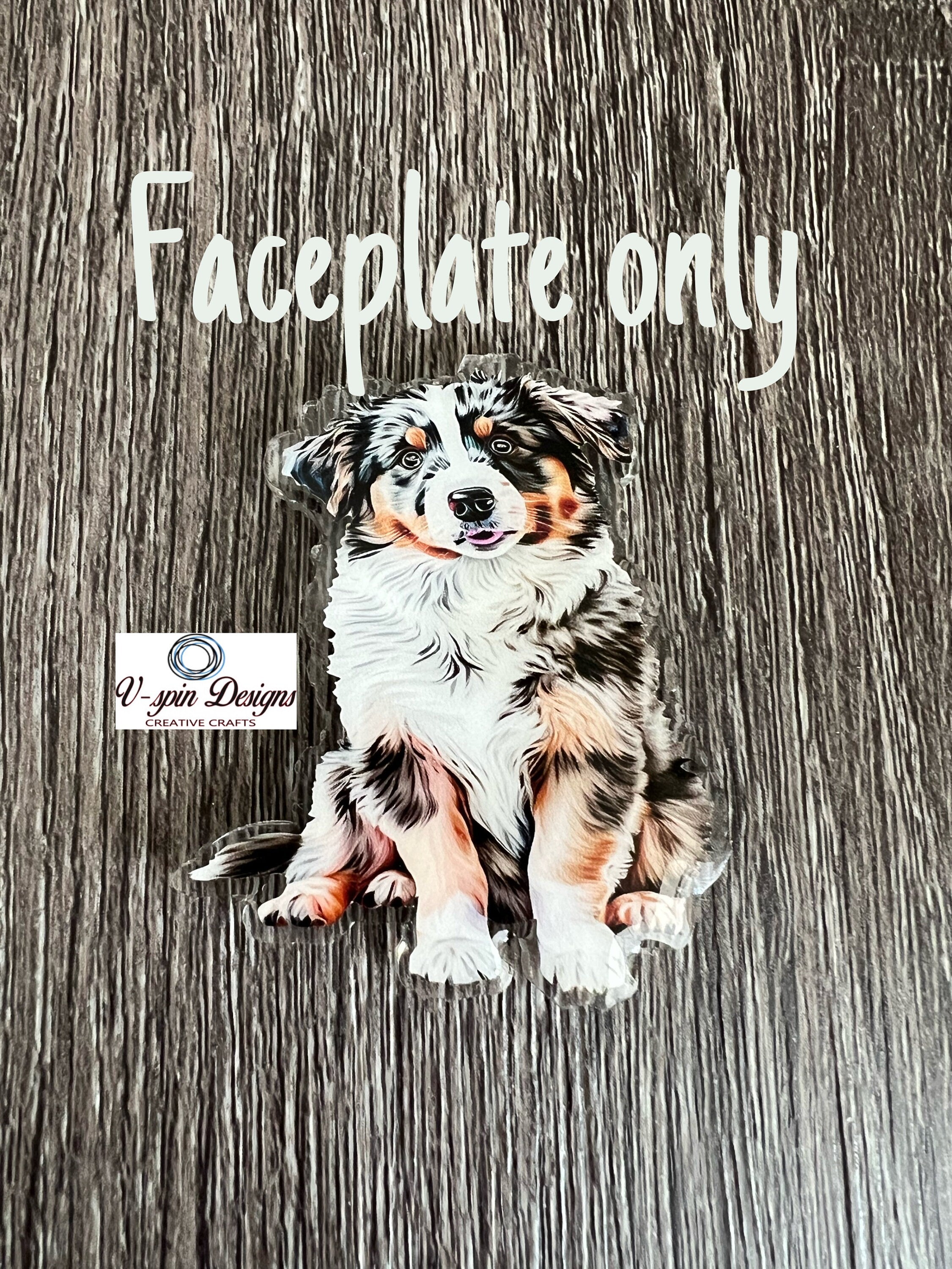 Australian Shepherd Puppy Badge Reel | Retractable Acrylic ID Holder for Dog Lovers