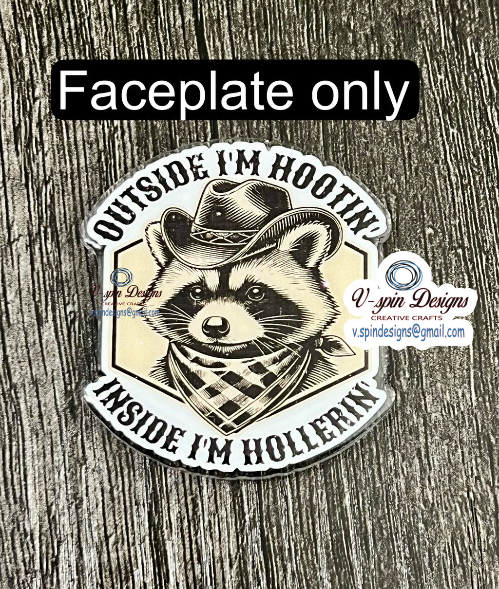 Funny Raccoon Badge Reel: Western ID Holder for Nurses & Teachers