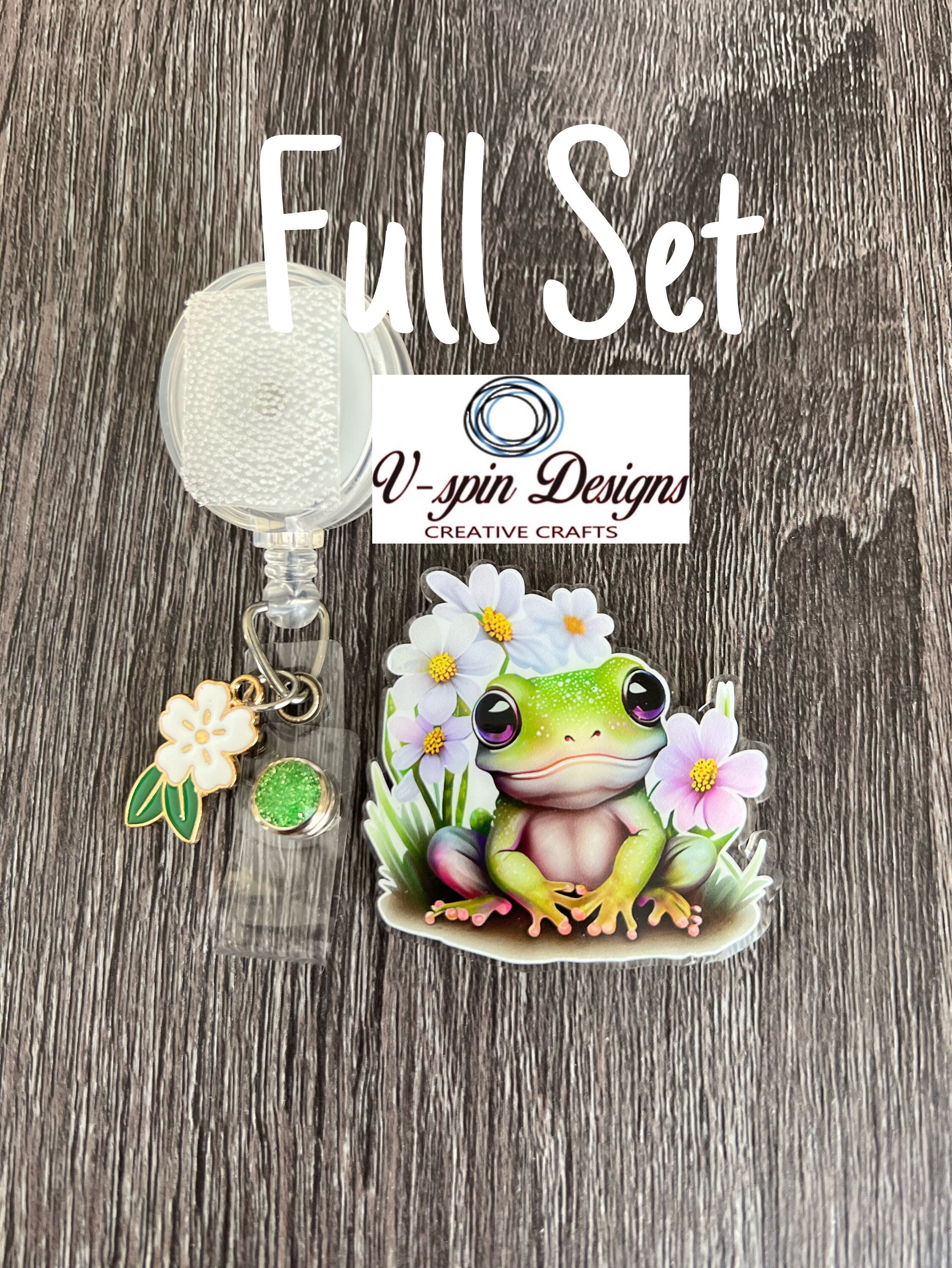 Cute Baby Frog Badge Reel | Retractable Acrylic ID Holder