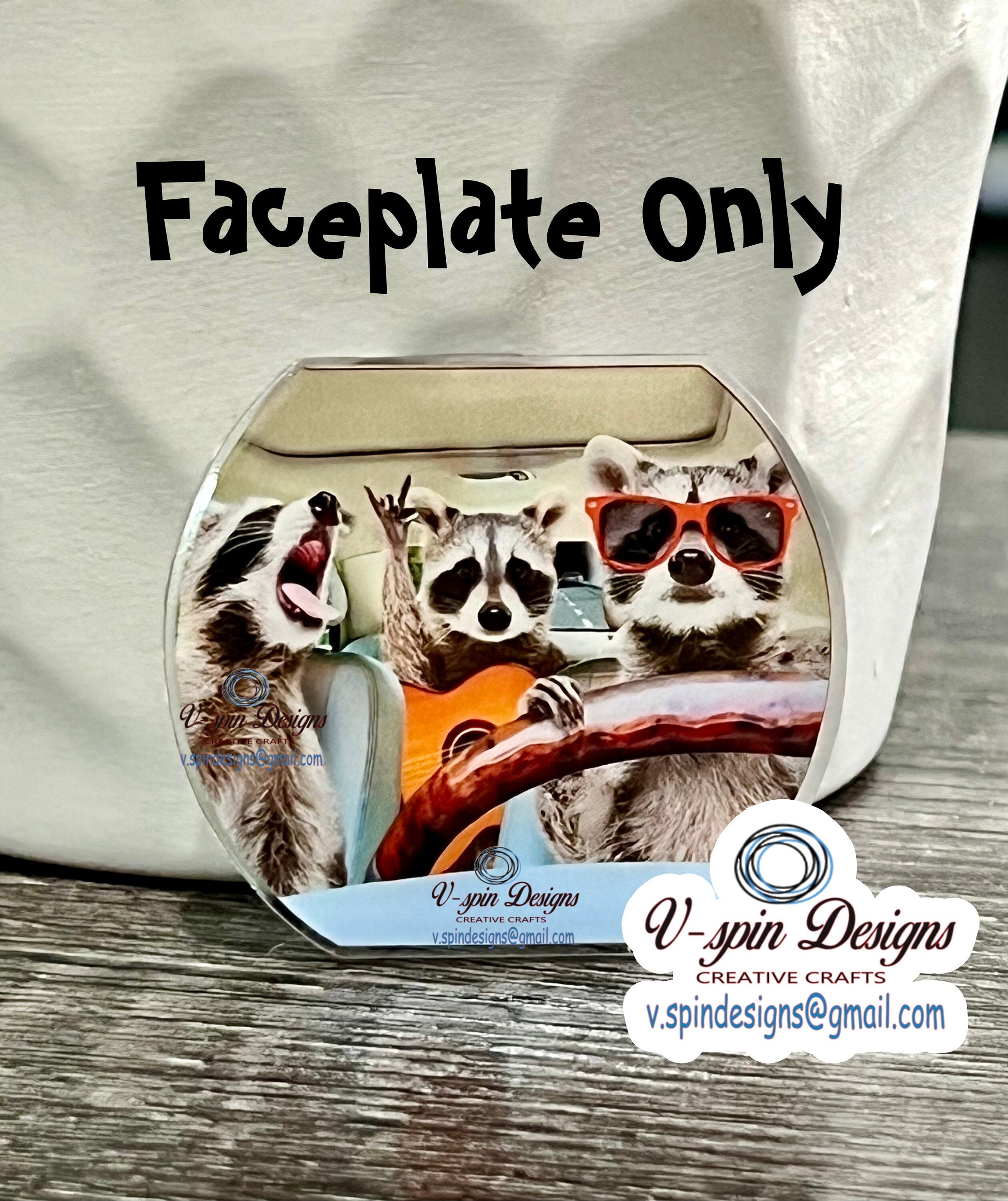 Raccoon Road Trip Badge Reel | Funny Retractable Acrylic ID Holder