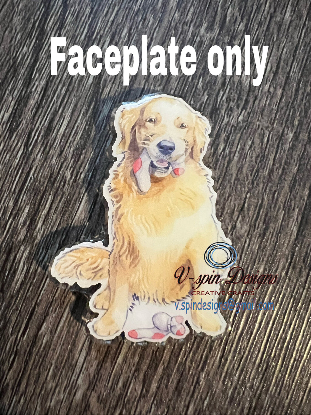 Golden Retriever dog with Socks, retractable badge reel/ID Holder/card holder/dog/nurses/teachers