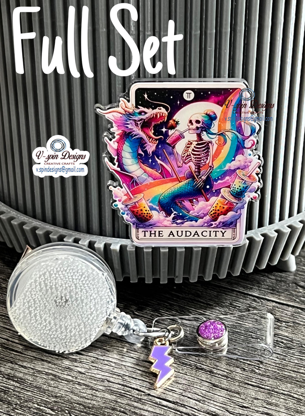 The Audacity Tarot Card Badge reel/ID Holder card holder/nurse/teachers/fun/silly/