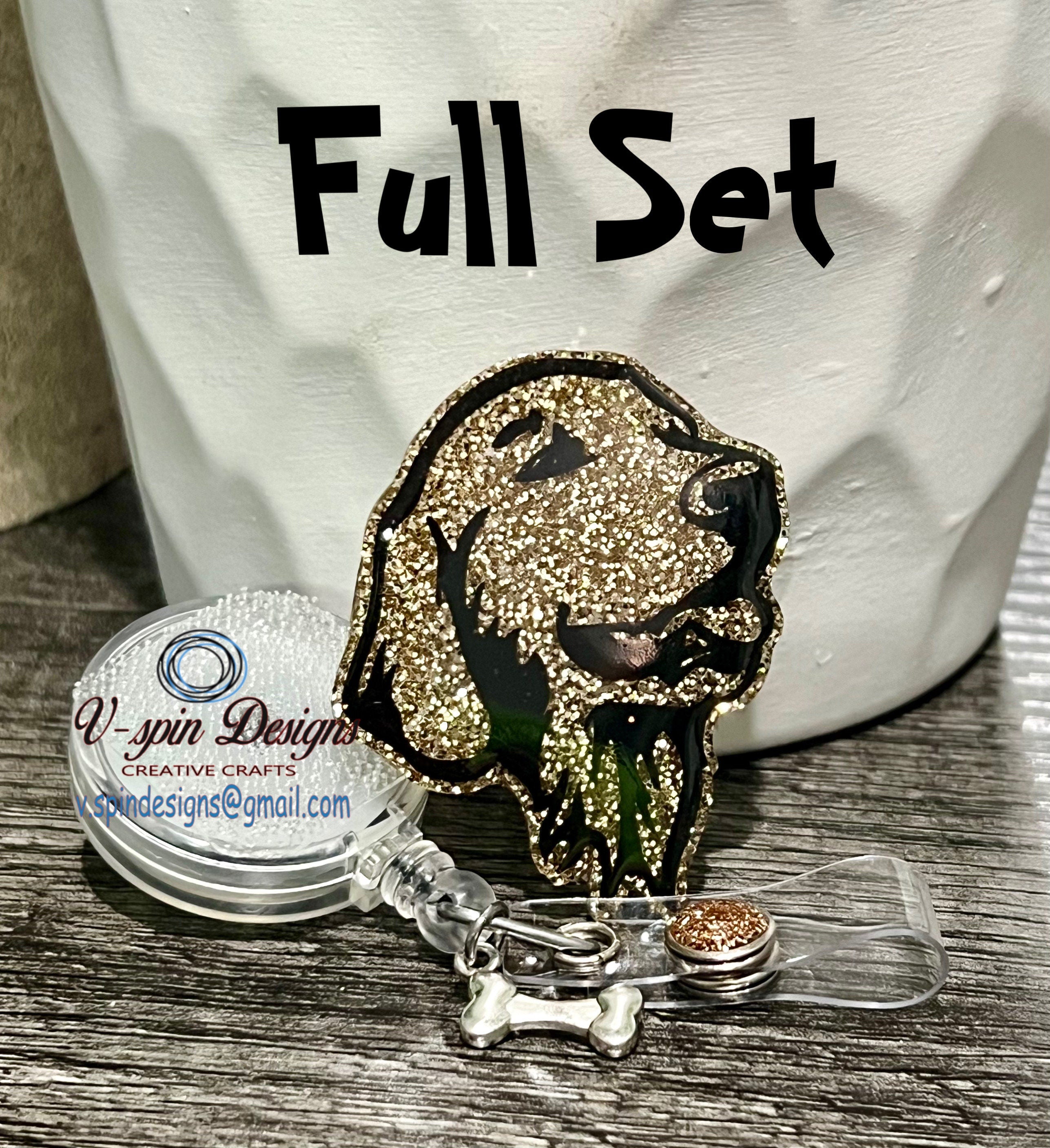 Golden Retriever Badge Reel | Retractable Acrylic ID Holder for Dog Lovers