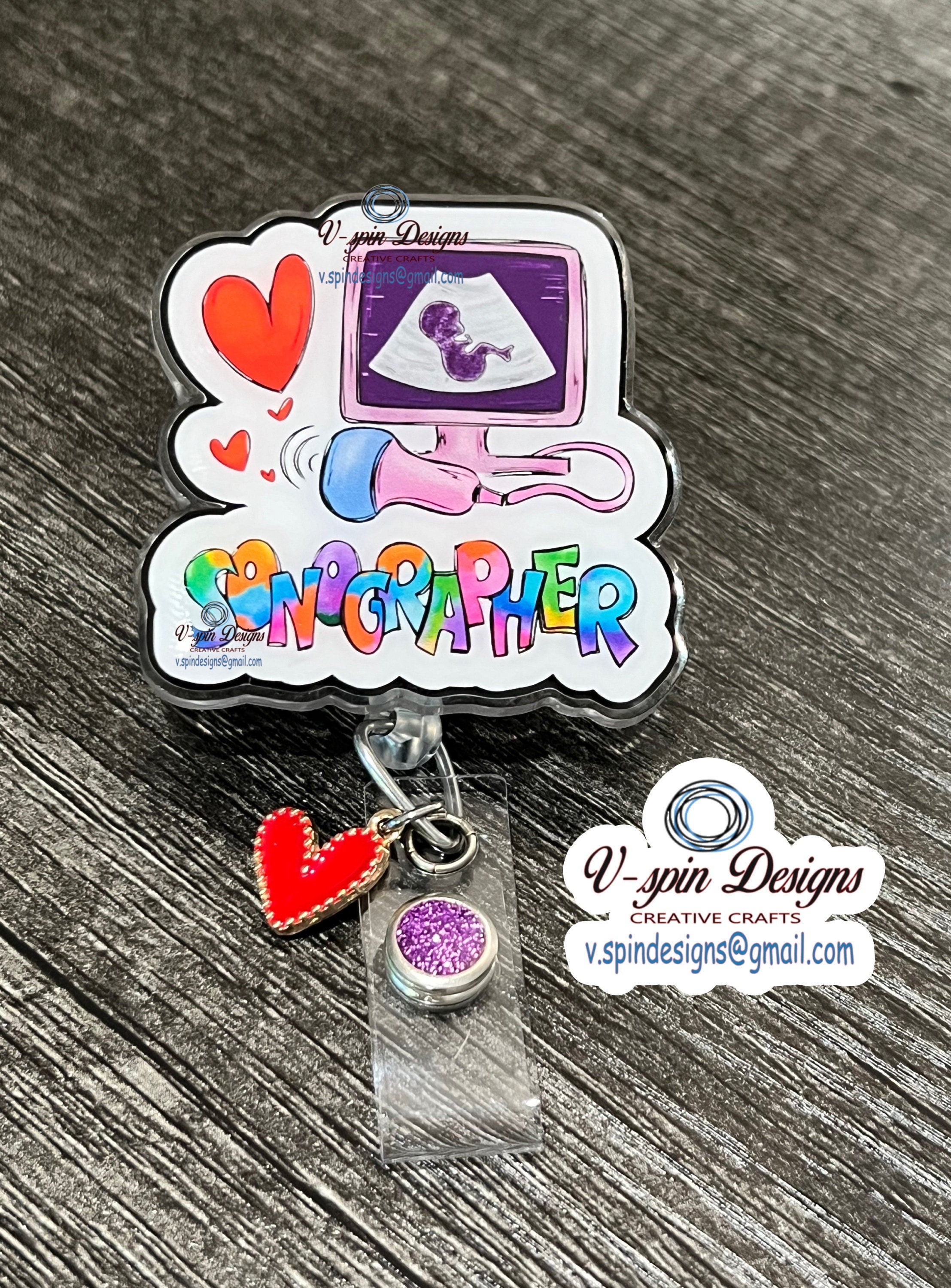 Sonographer Badge reel/ID Holder card holder/badge reels/ultrasound/sonography