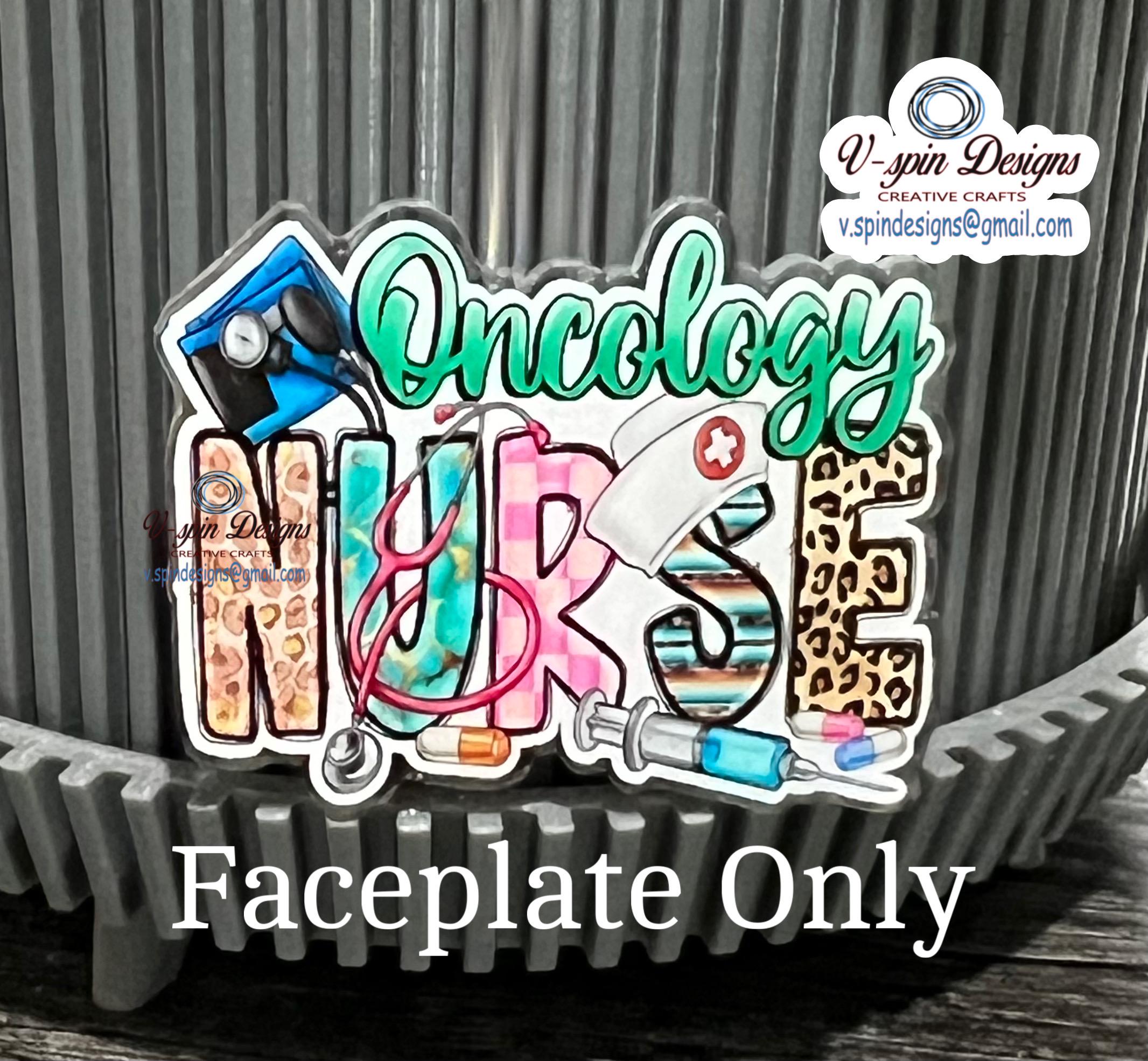 Oncology Nurse Badge Reel | Retractable Acrylic ID Holder for Cancer Care