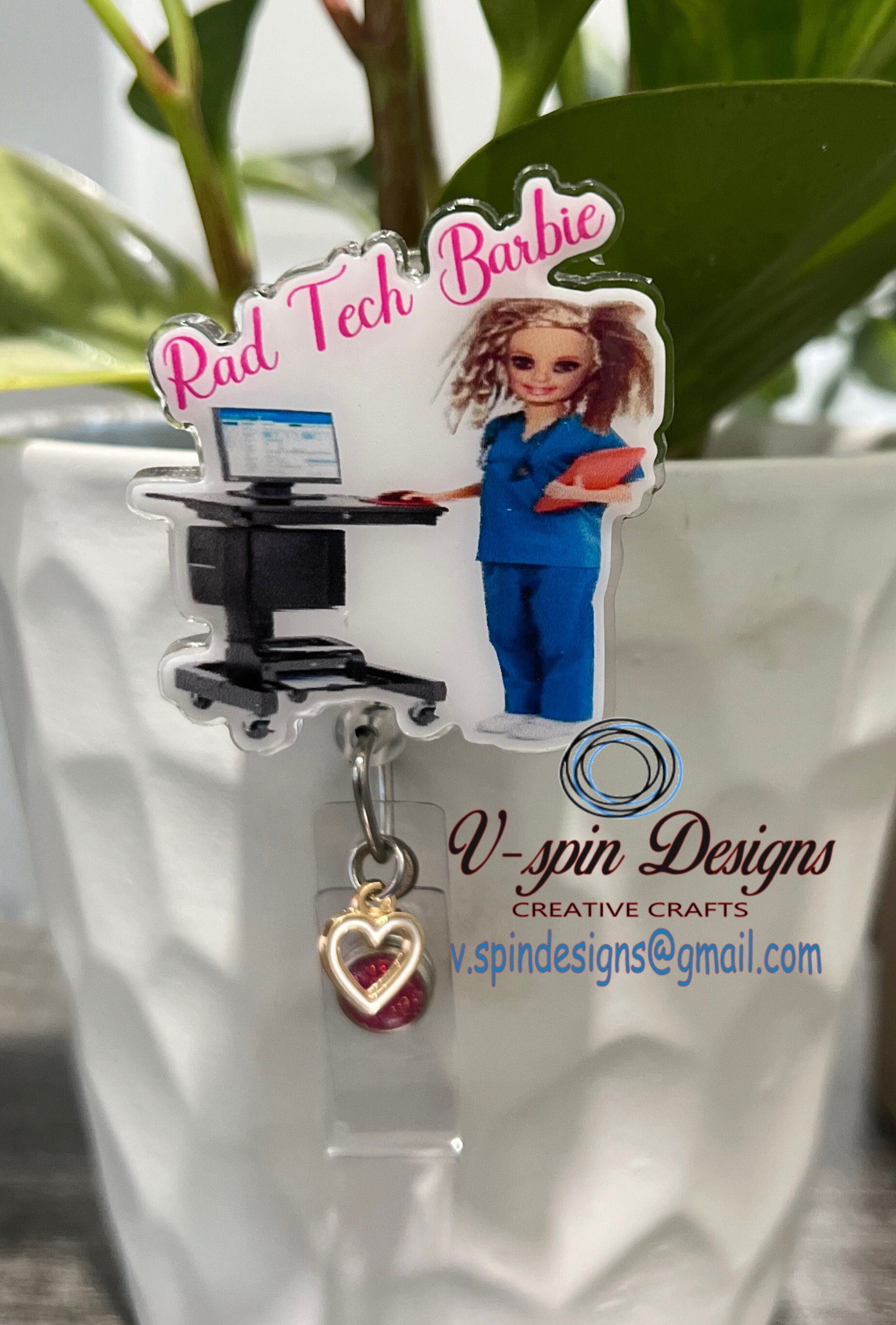 Rad Tech Badge Reel | Funny Radiology Retractable Acrylic ID Holder