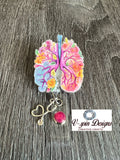 Floral lungs badge reel/ID Holder card holder/nurse/respiratory/RT